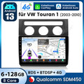 Android 13 Carplay Autoradio GPS Navi WIFI BT SWC KAM Für VW Touran 1 2003-2010