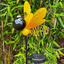 LED Solar Gartenstecker Biene - Gartenfiguren - 92 cm groß - Tiere Gartendeko 2