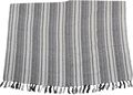 Plaid Decke aus Baumwolle Tagesdecke Kuscheldeck 125x150cm Weiß/Schwarz