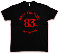 CLUB 83 HC HATE COUTURE T-SHIRT Biker MC SOA Rocker Tattoo Chopper FTW T Shirt