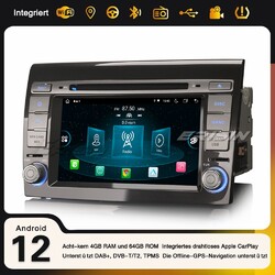 8-Kern Android 13 Autoradio Navi FIAT BRAVO DAB+ Carplay DVB-T2 OBD2 64GB Canbus
