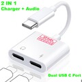 USB C Y Splitter 2 In 1 Typ C Stecker Auf Dual Typ C Buchse Konverter Adapter DE