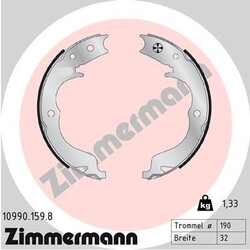 ZIMMERMANN 10990.159.8 Handbremsbeläge passend für PEUGEOT 4007 (VU, VV) 190mm