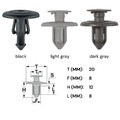 10x Verkleidung Clip Befestigung Halter Honda Mitsubishi Toyota 8mm dunkelgrau