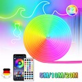 5-20m Neon LED Strip Streifen RGB Flex Schlauch diffus Lichtband Dimmbar APP DE