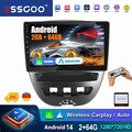 Autoradio Carplay 64G Für Toyota Aygo Peugeot Citroen C1 GPS NAVI RDS Android 14