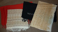 4 x Schal für Damen rot beige schwarz bestickt oder gemustert Maße im Text