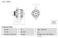 BOSCH 0 986 049 970 Lichtmaschine Generator 100A 14V für TOYOTA Verso (R2)