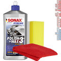Sonax XTREME Polish+Wax 3 Hybrid NPT 500ml Politur & Wachs + Schwamm + Tuch