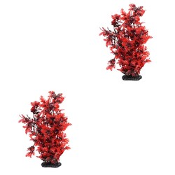  Set of 2 Aquarium Künstliche Pflanzen Kunstpflanzen Fuer Red Artificial Plant