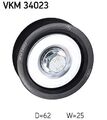 SKF VKM 34023 Umlenk-/Führungsrolle, Keilrippenriemen für SAAB