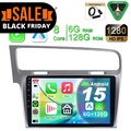 6+128GB Android 14 AutoRadio Carplay Navi DAB+Für VW Golf VII Variant 2012-2017
