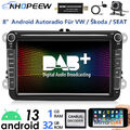 DAB+ 8" Android13 Autoradio GPS RDS Navi Für VW Golf 5 6 Polo 6R Touran Tiguan