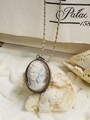 Alte kamee muschel kette mit silber