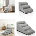 Hundetreppe Hundeleiter 3/4-stufige Haustiertreppe Katzentreppe Hunderampe Grau