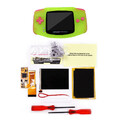 w/Pink Button GBA 10 Levels Brightness V2 IPS Backlight LCD Mod& Pre-Cut shell