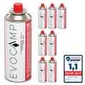 EVOCAMP 8x Butan Gaskartuschen 227g Typ MSF-1a für Campingkocher, Gasheizung