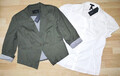 ZERO Set Gr.40 Blazer khaki grün Bluse weiß Kurzarm Set ++Neu++