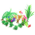  11 Pcs Wasserpflanzen -Dekorationsset Aquarienpflanzen Dekorationen Für