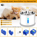 Trinkbrunnen Haustier Automatisch Wasserspender 2.4L für Katzen Hunde mit Filter