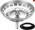 Universal Abflussstopfen 80mm - Waschbecken sieb und Siebkörbchen spüle - A