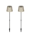 LUXUS SOLARLEUCHTE ERDSPIEß 2er SET SOLARLAMPE GARTENLAMPE SOLAR AUßEN 136044703