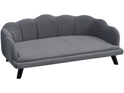 Sofa für Hunde D04-153CG, mit Rückenlehne, mit Holzbeinen, weich, dunkelgrau, 98