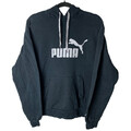 Puma schwarz weiß klassischer Pullover Fleece gefüttert Hoodie Herren Gr. Large L