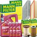 MANN FILTERSET+MANNOL 5W-30 ÖL passend für 3.0 D VW TOUAREG 7P5 PORSCHE CAYENNE