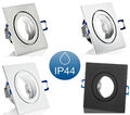 IP44 LED Einbaustrahler fürs Bad Feuchtraum GU10 Einbaurahmen eckig Einbauspot