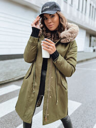 Damen Lang Parka Winterjacke Wintermantel Parkajacke mit Fellkapuze DSTREET S-XL