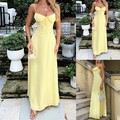 Damen Elegant Schulterfrei Partykleid Sommerkleid Maxikleid Freizeitkleid Urlaub