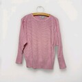 Damen Pullover M 40/42 rosa Up2Fashion 100% Baumwolle Langarm gerippt - F10