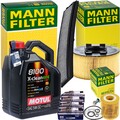 MANN INSPEKTIONSPAKET+5L MOTUL EFE 5W-30 ÖL passend für BMW 3er E46 316-18 ti/Ci