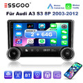 Für Audi A3 8P 2003-2012 Autoradio Android14 GPS SAT NAVI BT Carplay SWC FM 64G