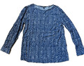Neuwertiges grau-blau gemustertes ESPRIT Blusenshirt  aus Viskose Gr. 40