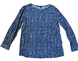 Neuwertiges grau-blau gemustertes ESPRIT Blusenshirt  aus Viskose Gr. 40