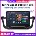 Android 12 10.1" Für Peugeot 508 2011-2018 6+128G Autoradio GPS NAVI WIFI DAB+