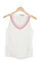 COMMA Damen Bluse Weiß Ärmellos Stickerei Gr. 34/XS Elegant