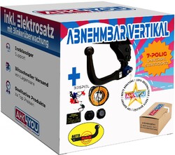 ANHÄNGERKUPPLUNG für BMW 2er Gran Tourer F46 ab 15 vertikal abnehmbar + 7-pol ES