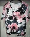 RABE T-Shirt, Gr. 44, Blumenmotiv, pink-schwarz-blau-weißwe
