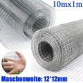 10mx1m Volierendraht Drahtgitter Schweissgitter Drahtgeflecht Drahtzaun 12x12mm