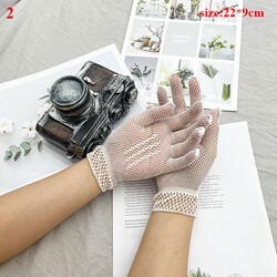 Netz Fischnetz Handschuhe Schwarz Weiß Uv-Proof Voll Finger Fäustlinge ↑