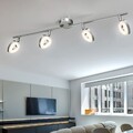 Deckenleuchte Spotleiste Spotlampe LED Strahler schwenkbar nickel-matt Metall