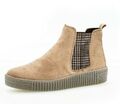 Gabor Sneaker Stiefeletten Chelsea Boots desert beige Karo Leder Einlagen 