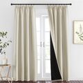PONY DANCE Blickdichte Gardinen Beige 2er Set H 245 x B 140 cm Home Dekoration T