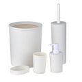 5tlg Badezimmer Zubehör Set Mülleimer Seifenspender Zahnbürste Becher WC Bürste