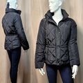 M&S warme gepolsterte & gesteppte Stormwear JACKE mit Kapuze ~ Größe 12 ~ SCHWARZ