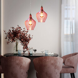 Hängelampe Pendelleuchte Schlafzimmerlampe Glas Flurlampe verstellbar 2er Set