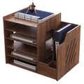 Holz-Schreibtisch-Organizer A4-Papier Dokumentenablage Schubladen vielseitig